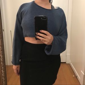 Silence+Noise UrbanOutfitters blue cropped sweater